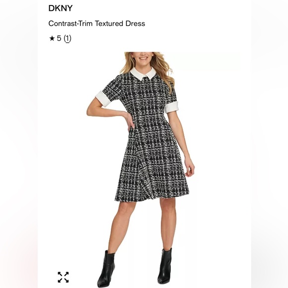 DKNY  Contrast Trim Textured Dress-worn about twice . 149 retail‎ - Picture 1 of 11